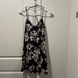 Express Black and White Floral Mini Dress